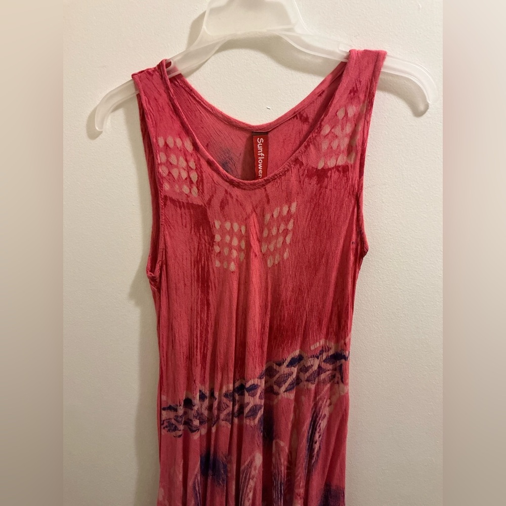Sunflower Pink Red & Blue Sleeveless Sun Dress